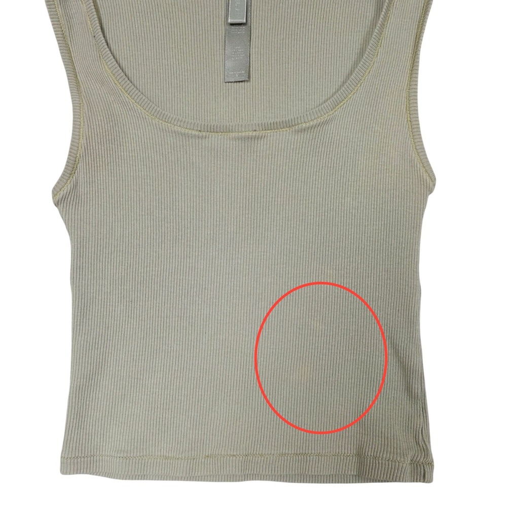 SKIMS Soft Lounge Tank Top Women S Sage Green Ribbed Scoop Neck Cropped Basic - Picture 5 of 7
